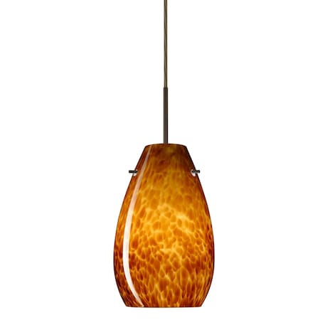 Besa Lighting Pera 9 Cord Pendant, Amber Cloud, Bronze Finish, 1x100W Incandescent 1JT-412618-BR